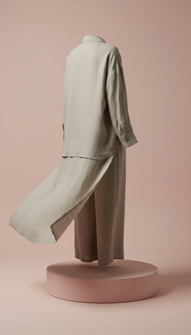 Alternate angle view of Two-Piece Linen Set