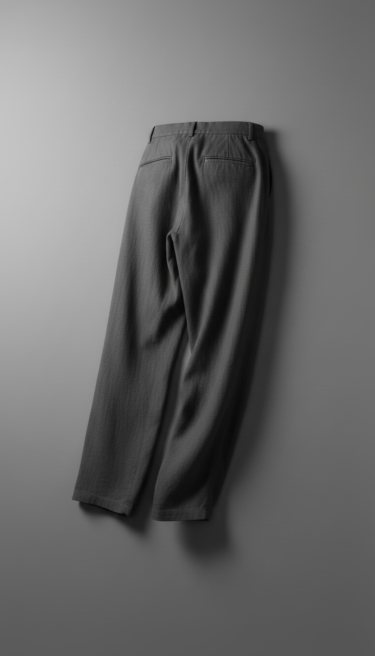 Alternate angle view of Graphite shadow loose-fit linen pants